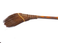 Unique Vintage Primitive Antique HORSE HAIR BRUSH, Bamboo Wood Handle, EXCELLENT