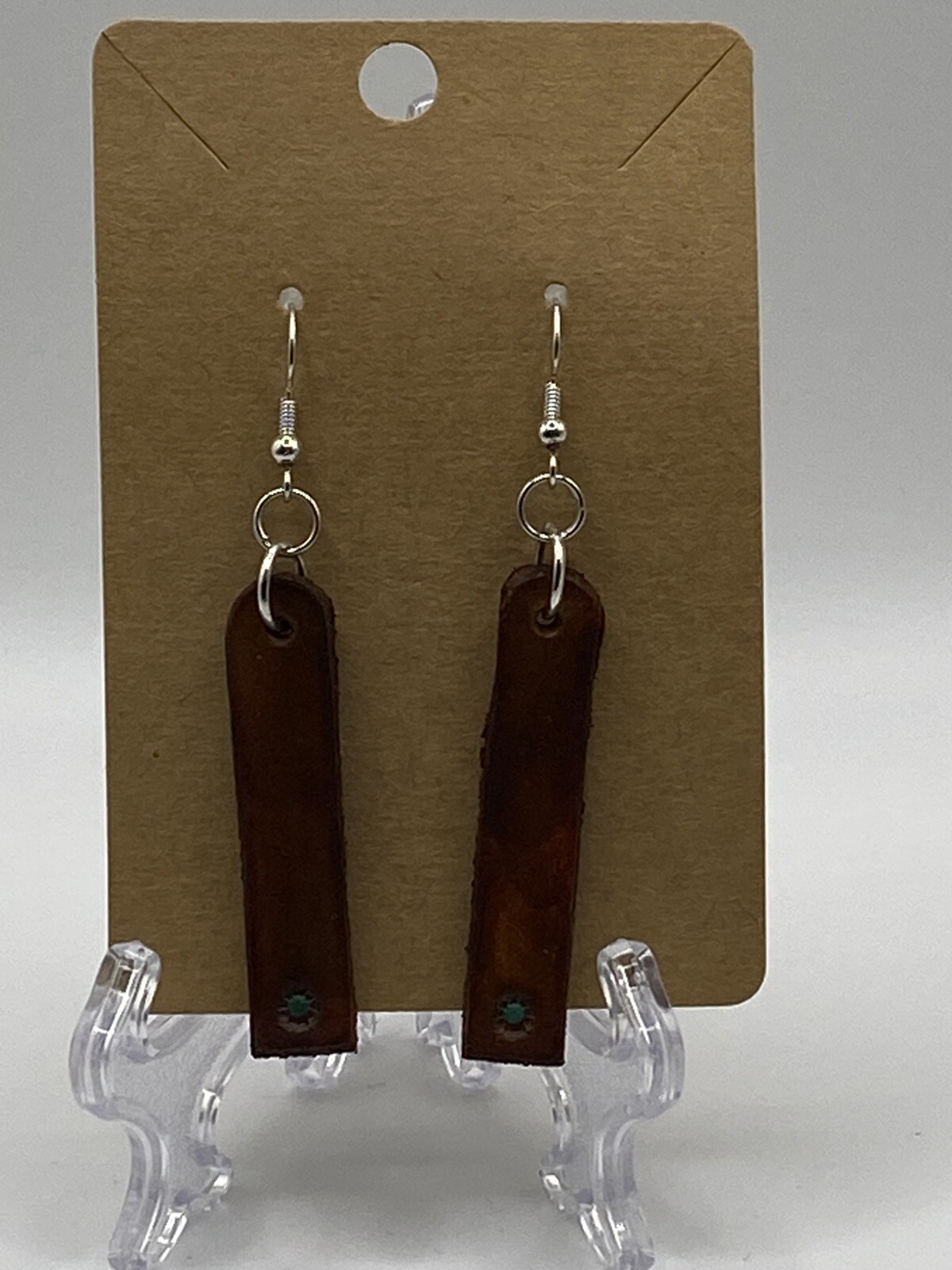 Handmade Genuine Leather  Brown Beautiful Earrings New