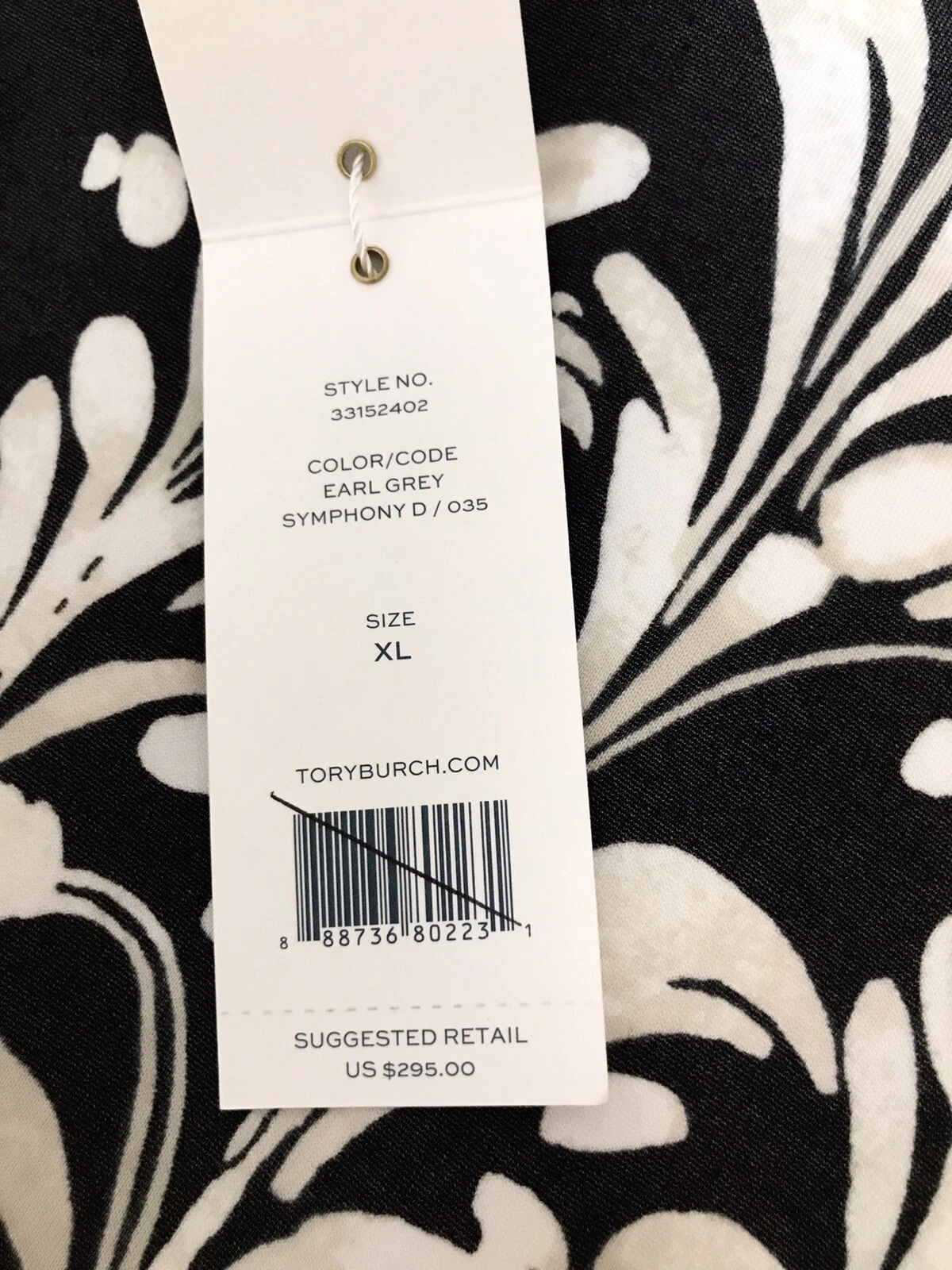 Abito elasticizzato nuovo con etichette Tory Burch stampa pennello sinfonica stampa spazzola $295 guaina XL (M L?)