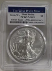 2016 W US Silver Eagle $1 PCGS MS69 First Strike West Point Mint