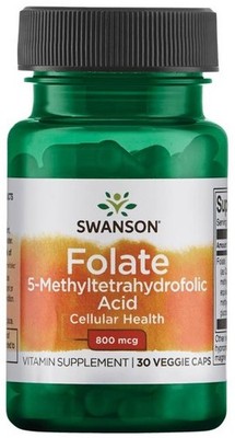 Swanson Folate (5-Methyltetrahydrofolic Acid), 800mcg - 30 (264,44 EUR/kg)