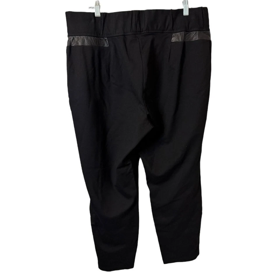 Pantalones Alfani Mujer 20W Negros Elastizados Talla Grande Imitación Cuero Borde Oficina Carrera Foto 3 de 4