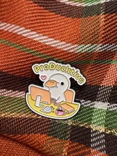 Enamel Pin Duck Producktive Backpack Funny Pun Duckie Chick Tech Cute Hat New