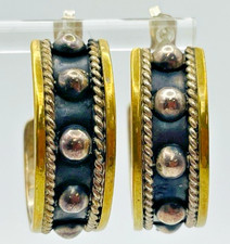 Vintage Sterling Silver Hoop Earrings from Mexico TA-165 Mexico 925 Laton