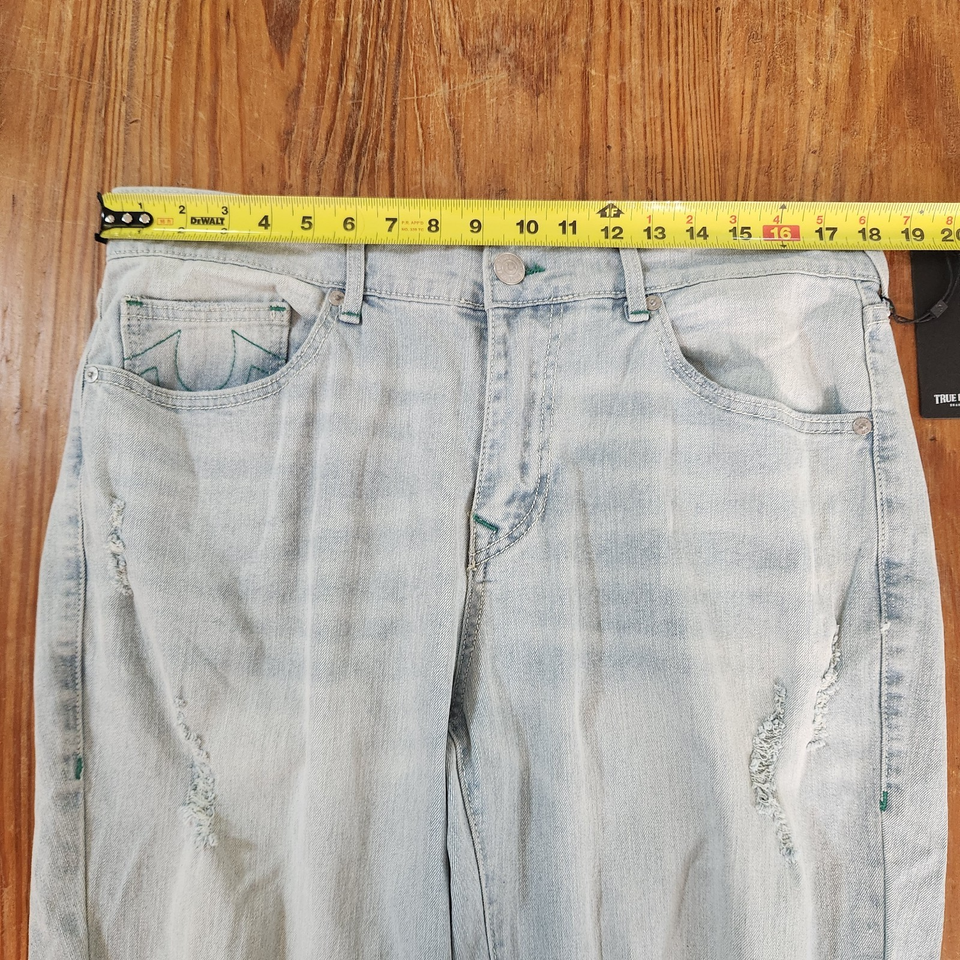 True Religion Men's Geno Distressed Slim Jeans 34x32 Destroyed Light ...