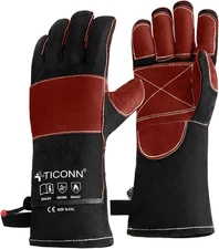 Welding Gloves, 1000°F Heat-Resistant Fireproof Leather Gloves for Welders Stick