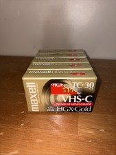Lot Of 5 Maxell TC-30 VHS-C Premium High Grade HGX-Gold Camcorder Tapes NEW