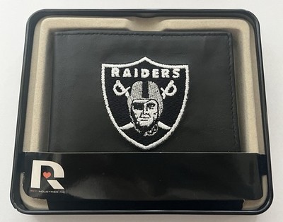 Las Vegas Raiders NFL Team Logo Embroidered Leather Bi-fold Black Wallet NEW