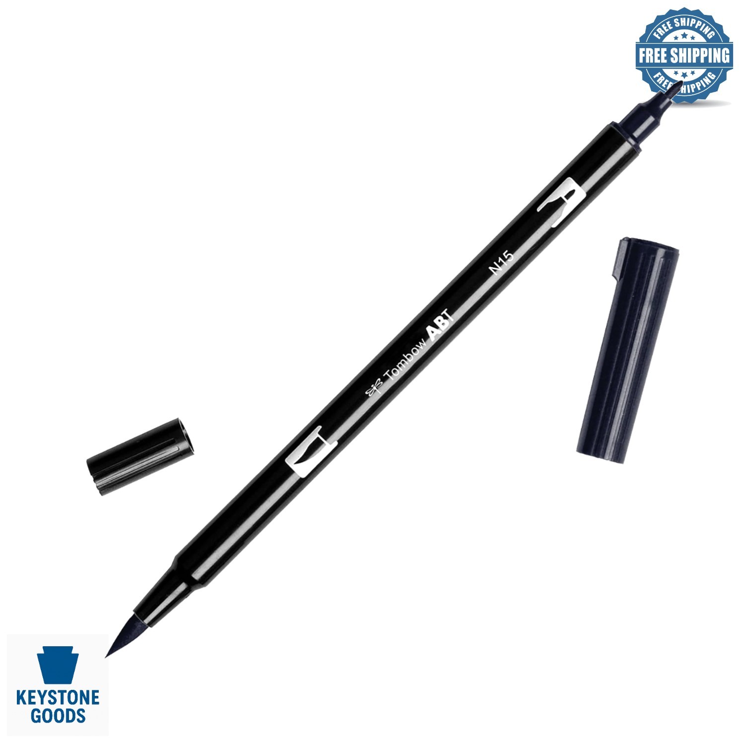 ABT Dual Brush Pen N15 - Black Art & Craft Brush Tip Marker