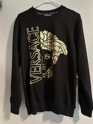 Versace Jeans Couture Sweatshirt XL NWT Gold Foil Medusa Greek Key