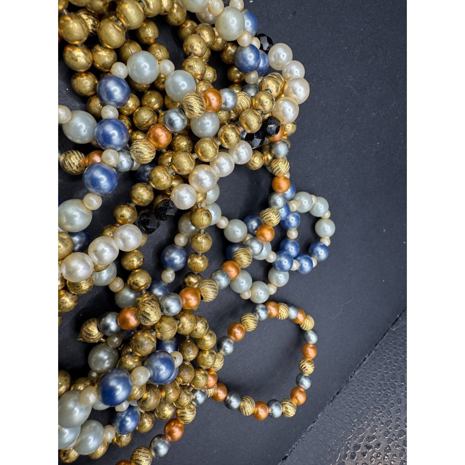 Vintahe Extra Long Heavy Multi Colored Crystal Fa… - image 6