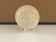 Honey Calcite Crystal Sphere with Clear Plastic Stand 49g 32mm