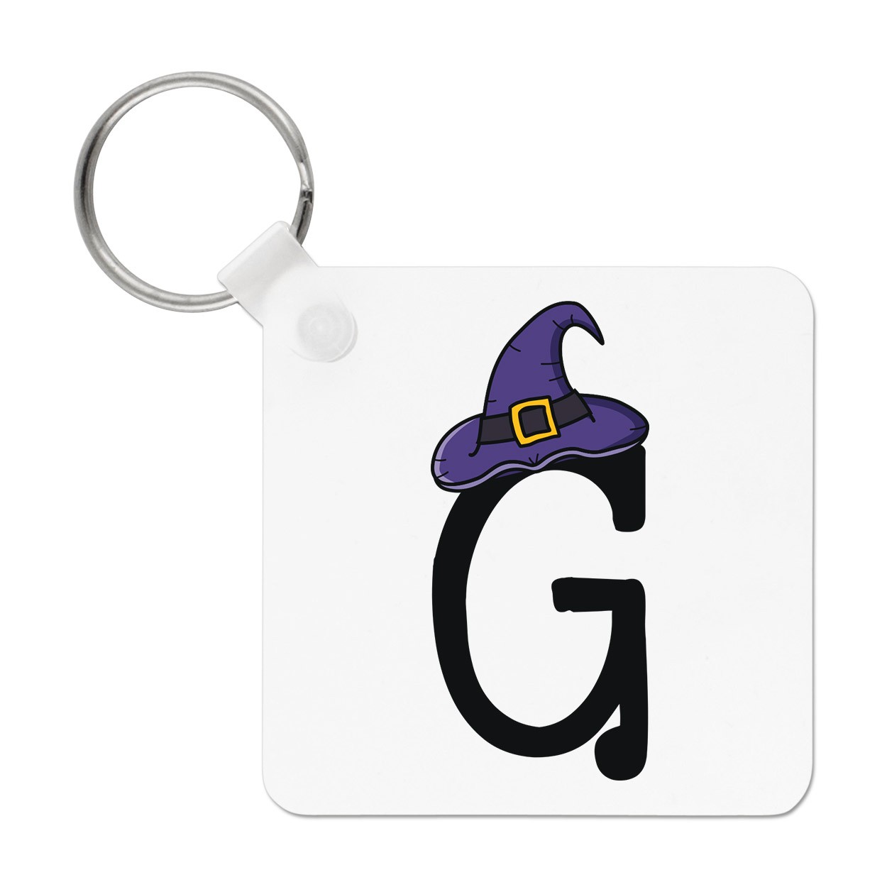 Letter G Witches Wizard Hat Keyring Key Chain Funny Witch Halloween Alphabet