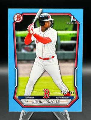 2026 Bowman 1st Justin Gonzales Sky Blue /499 #BP-141 Boston Red Sox