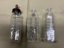 THREE NICE VINTAGE GLASS EVENFLOW PYREX 8 OZ BABY BOTTLES USE THEM COLLECT THEM