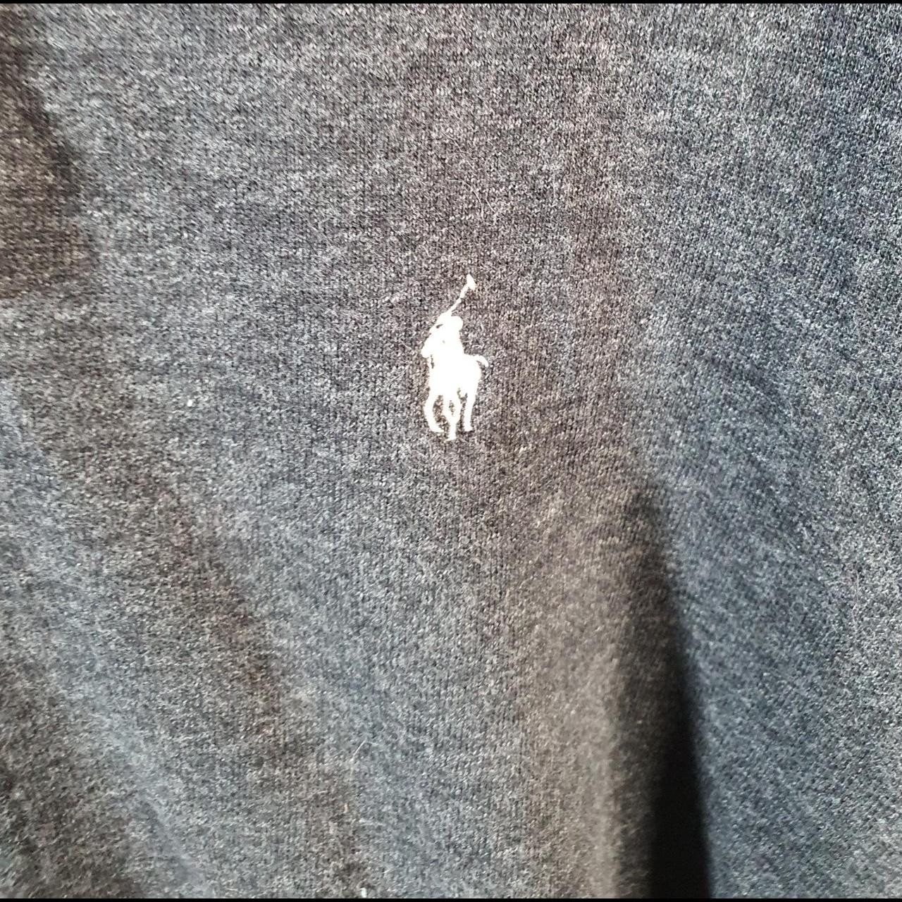 Polo Ralph Lauren vintage pesante con cappuccio uomo XL grigio cotone full zip pony
