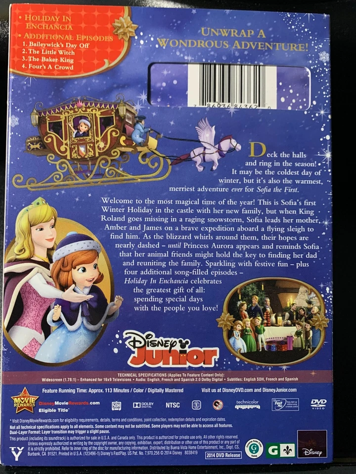 Sofia The First: Holiday In Enchancia * Disney DVD * NEW w/Ornament - Image 2 of 2