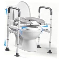 Raised Toilet Seat with Handles Alu Toilet Riser for Seniors Rail  7