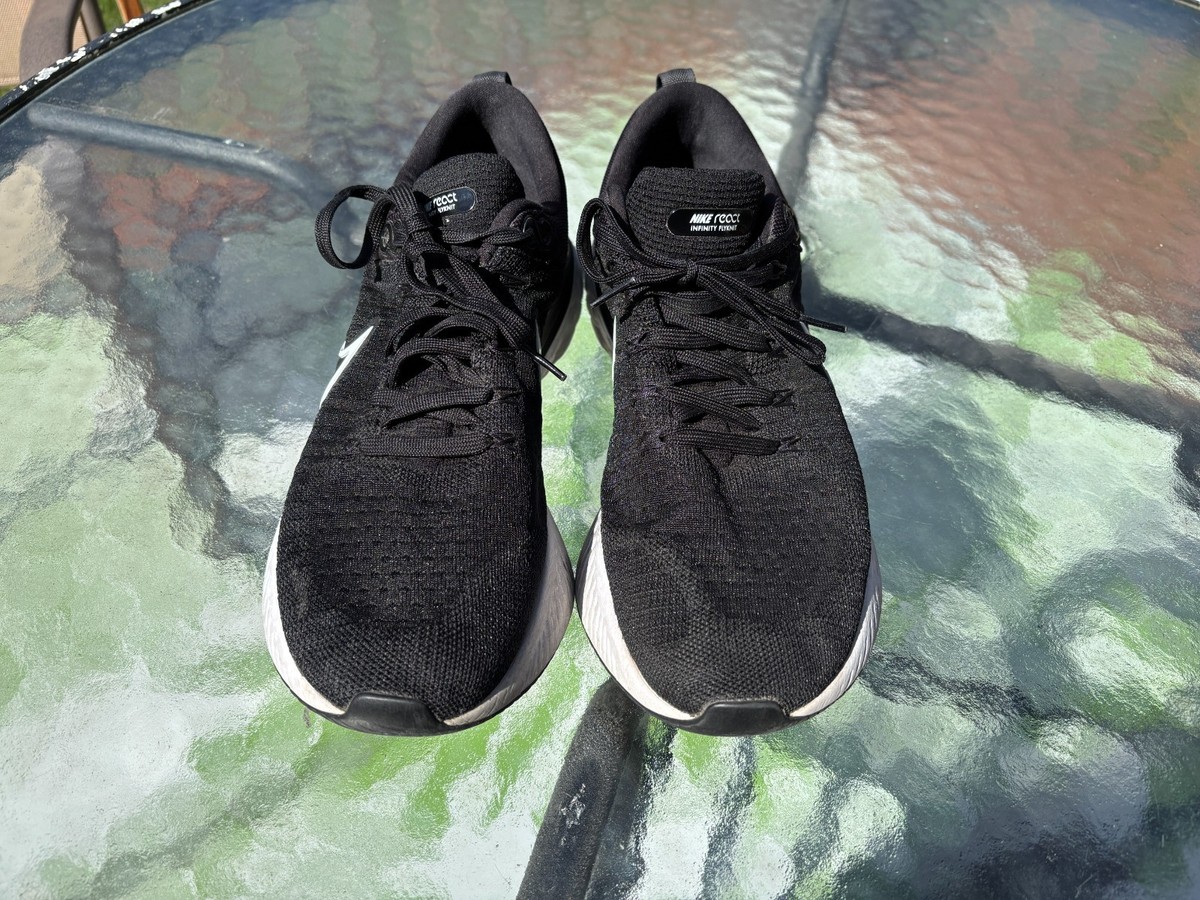 Nike React Infinity Run Flyknit 2 Shoes Mens 11.5 Black Sneakers
