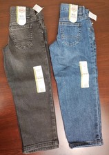 Lot Of 2 Boys Toddler Wonder Nation Relaxed Black Wash Blue Denim Jeans Size 4