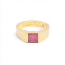 Cartier tank Pink tourmaline Ring 750(YG) 8.6g 51