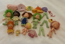 Vintage Strawberry Shortcake Lot Of Dolls, Clothing and Mini Figure-Flaws/Read