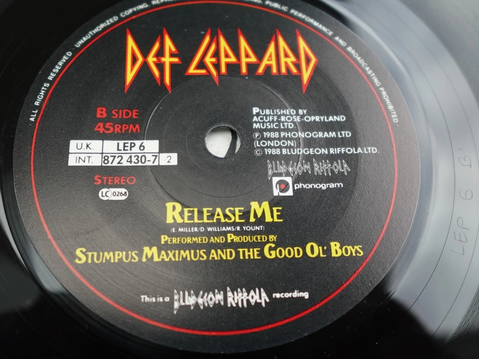 Def Leppard ROCKET / RELEASE ME 1989  7" P/S PLAYS MINT MINUS HEAR - Image 3 of 4
