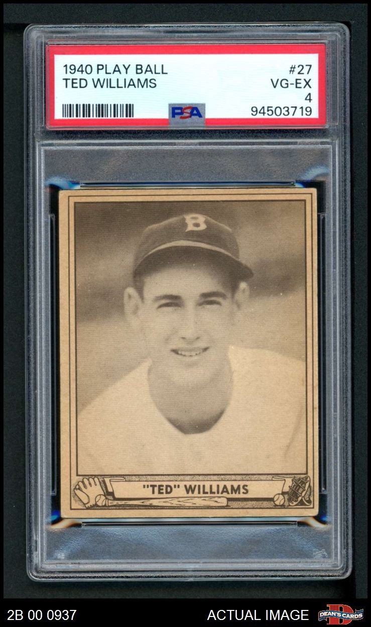 1940 Play Ball #27 Ted Williams Red Sox HOF PSA 4 - VG/EX