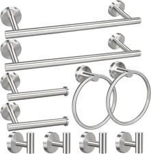 10pcs Bathroom Hardware Set, Brushed Nickel Bathroom Hardware Set, Including 16"