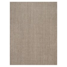 9'1"x12'2" Beaver Brown Hand Loomed Vertical Stripes Design Natural Wool Rug
