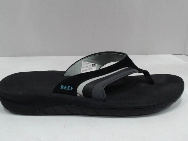 UsedGood - Reef Womens Girls Slap 3, Black/Black/Aqua, 9 - Image 2 of 4