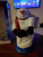 Gemmy Spinning Snowflake Snowman Mr. Snow WITH BOX