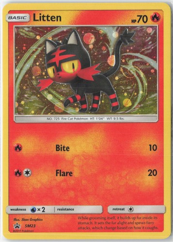 Litten - SM23 Holo Promo Sun & Moon Promo Pokemon Moderately Played