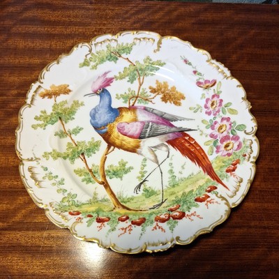 Chelsea Porcelain Style by Edme Samson Plate with Exotic Bird and