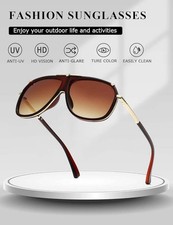 Sunglasses Men Women Unisex Goggle Alloy Big Frame Metal Punk Style Shield