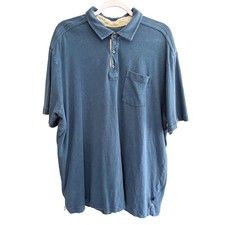 Tommy Bahama Blue Polo Shirt Mens Large L Short Sleeve Casual Relaxed Fit