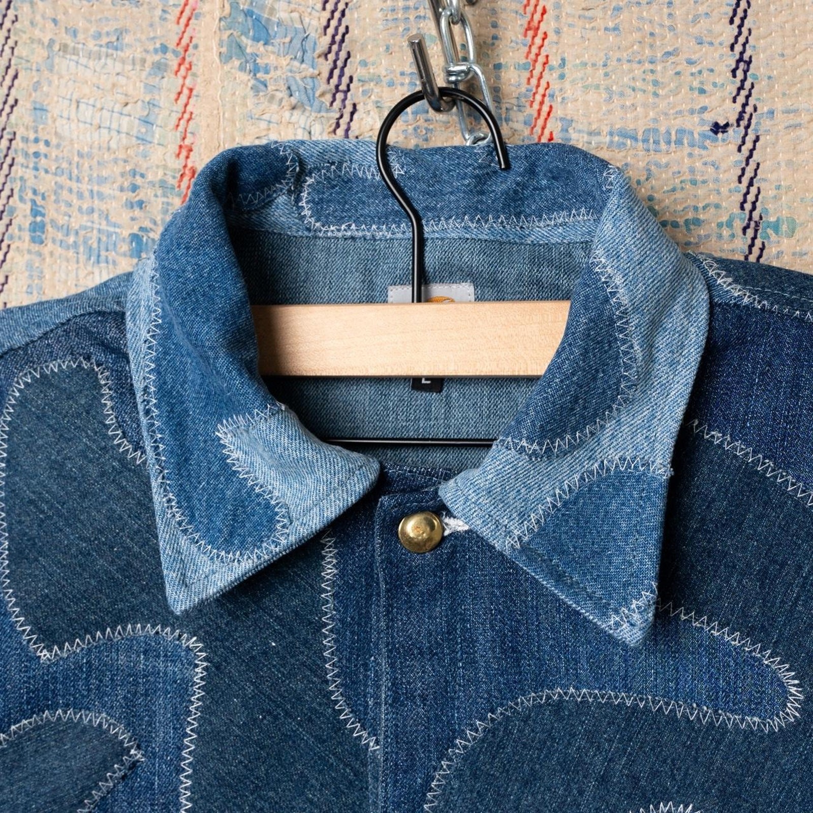 Custom upcycled patchwork denim jacket - image 4