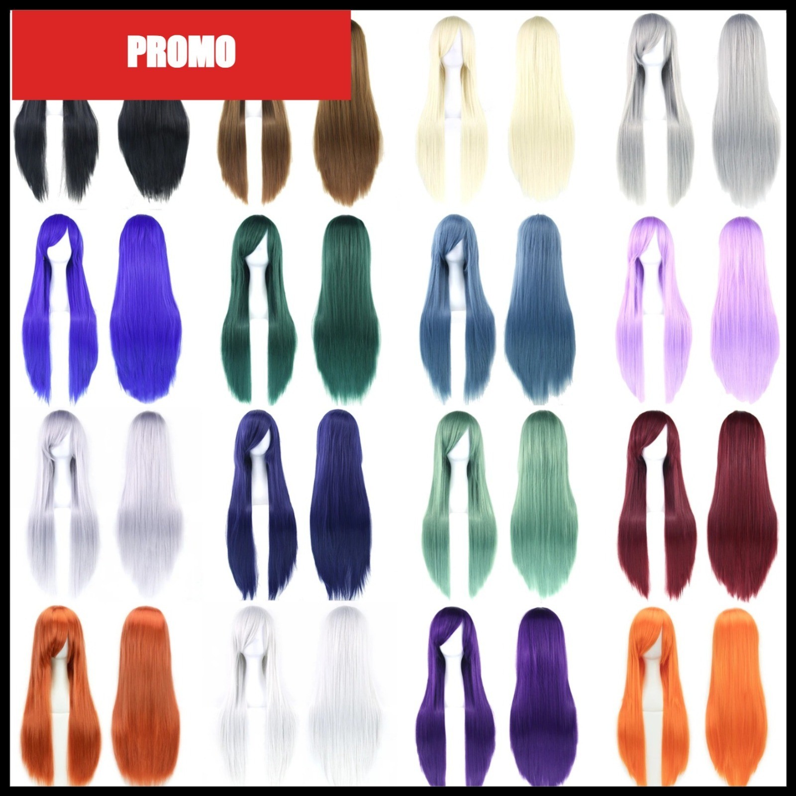 Peluca de Cosplay Sintética Recta Soowee 80 cm de Largo para Mujer Blanca Púrpura Fiesta