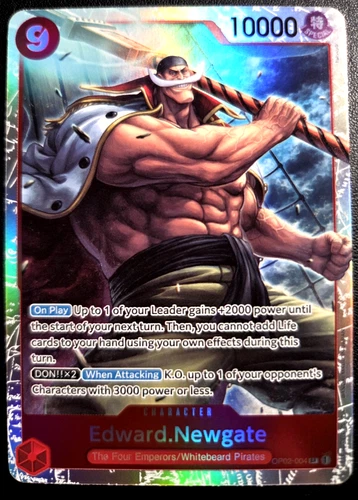 Edward.Newgate OP02-004 SR ONE PIECE Tcg Card Game NM RED (Reprint)