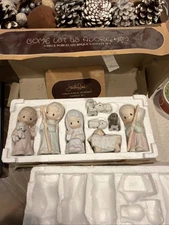 Vtg Precious Moments Christmas Nativity Set 9 Piece Come Let Us Adore Him E2800