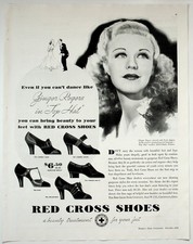Red Cross Shoes Magazine Ad 1935 Ginger Rogers Top Hat Style