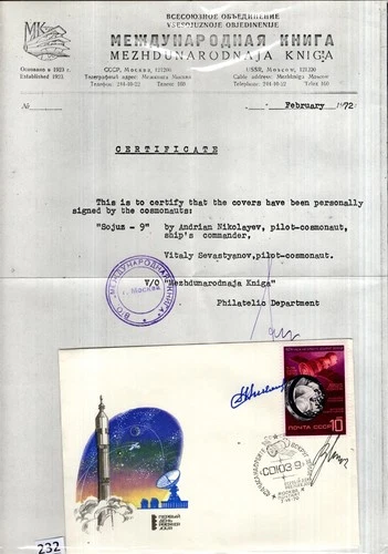 # RUSSIA 1972 - FDC - SPACE - 2 SIGNATURES