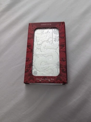 Pamp Lunar Dragon Silver Bar Good Luck - 10 Oz . 999