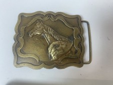 1978 Indiana Metal Craft Horse Belt Buckle  Winner  s Circle  Vintage