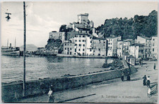 Italy Liguria San Terenzo Il Porticciolo Harbor Village Castle 1908 Postcard