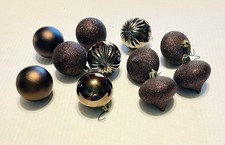 11 Thanksgiving Fall Christmas Ornaments Harvest Brown Plastic Tree Decor 2.5"