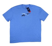 NWT Reebok Mens Blue Heather Graphic T-Shirt Vector Logo Short Sleeve Sz M 2XL
