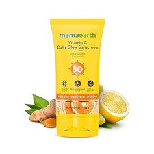 Mamaearth Vitamin C Daily Glow Sunscreen with Vitamin C  Turmeric sun prote 50G
