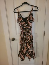 Ann Taylor Orange And Black Cotton Sundress Size 4