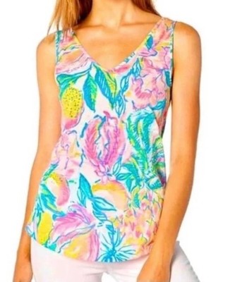 Lilly Pulitzer Women's NWOT Gigi Tank Top in Fiesta Bamba Size XL Tropical Fruit
